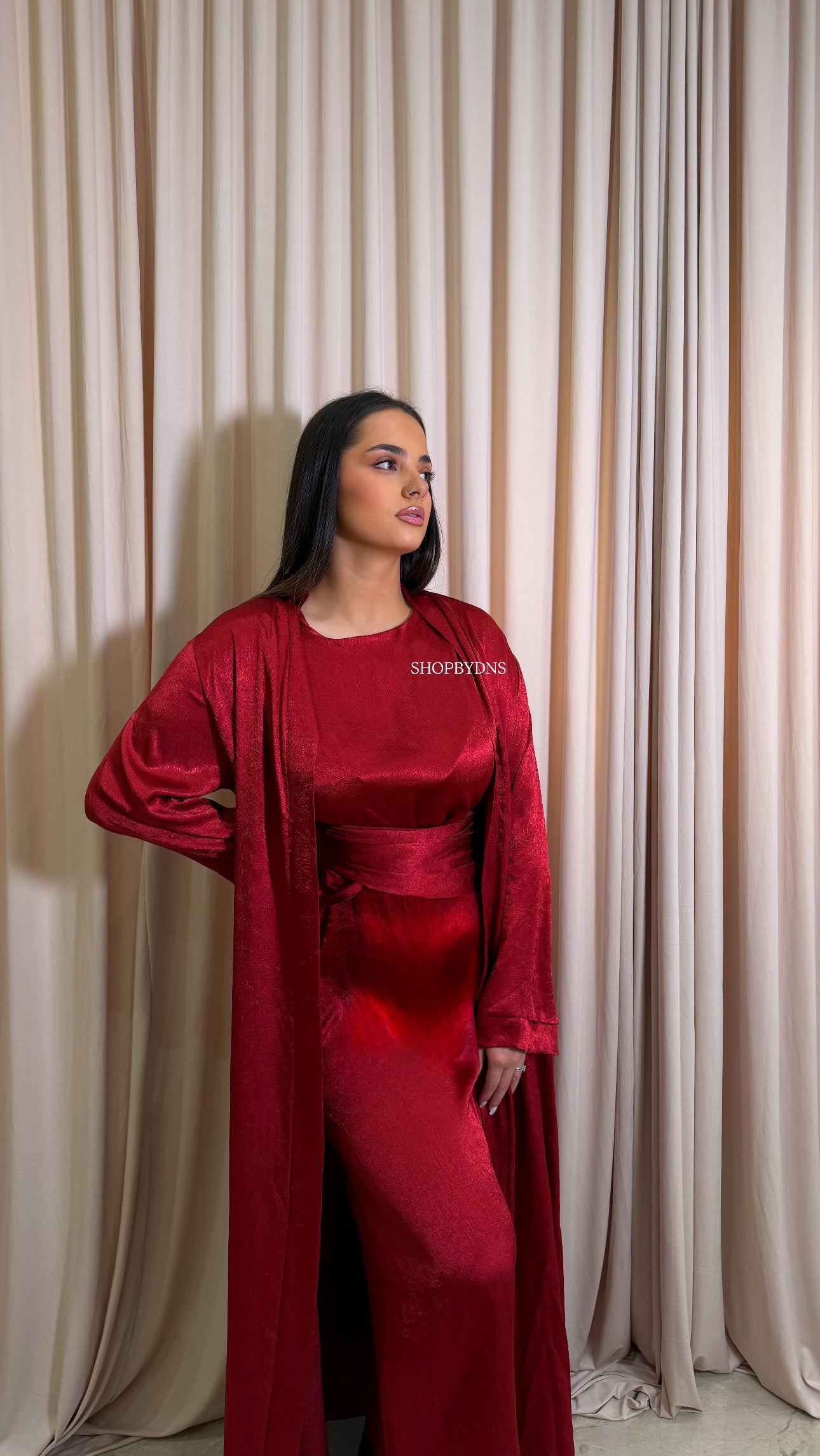 Abaya leyla avec ceinture intégrée