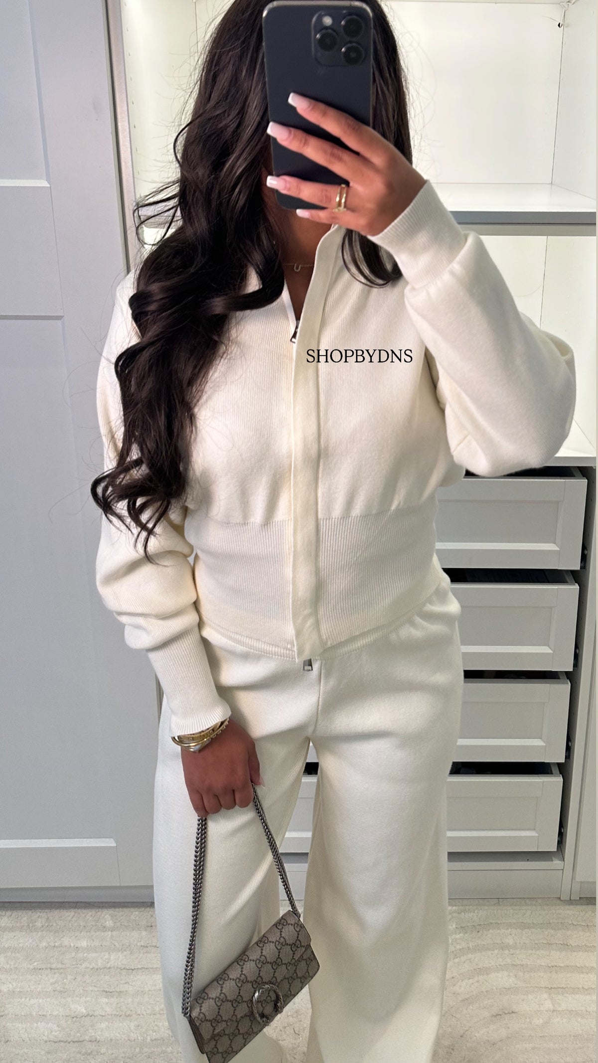 Ensemble zippé Sana – Blanc crème