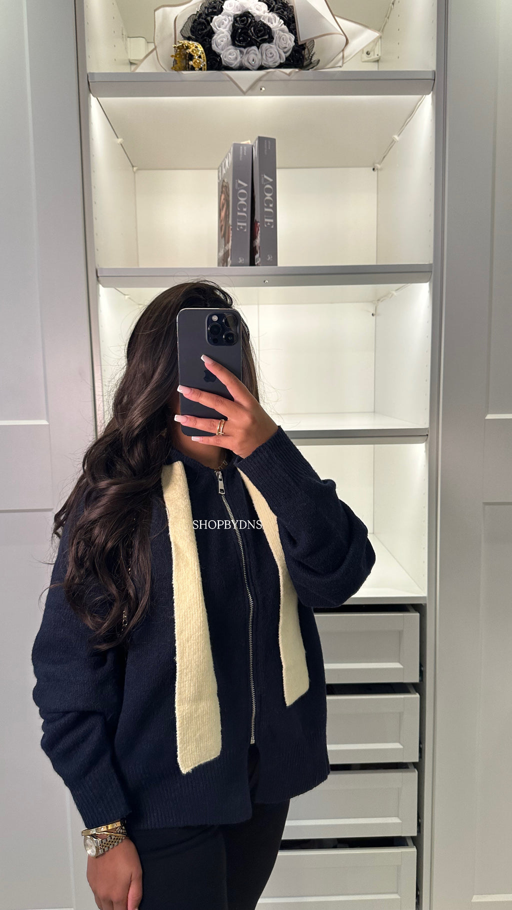 Gilet en maille à capuche