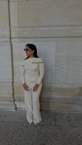 Ensemble beige col bateau