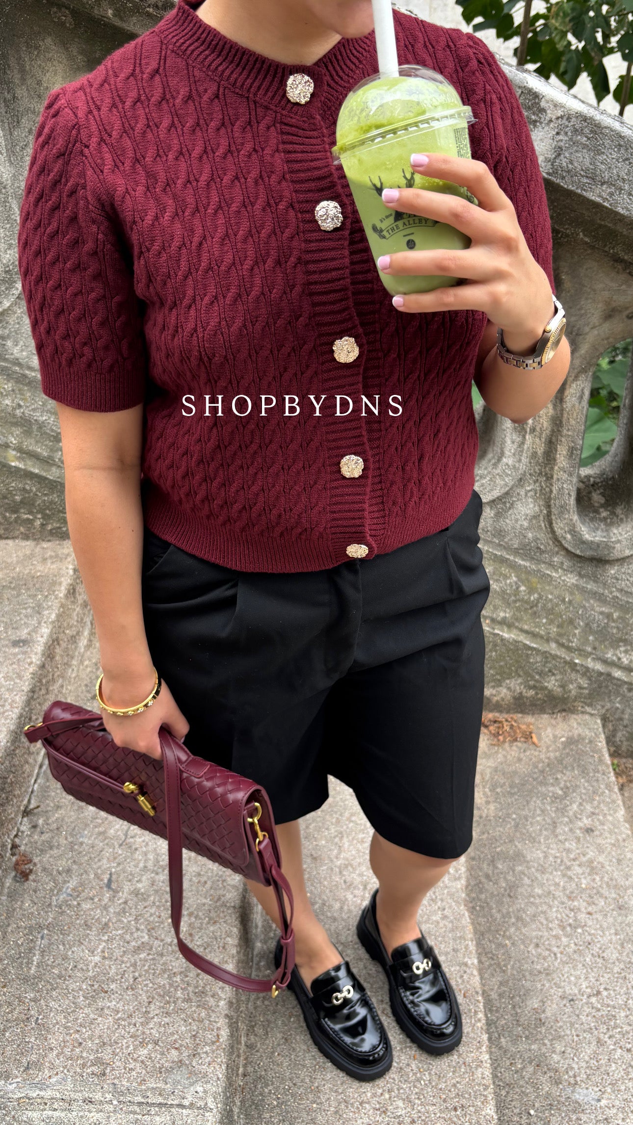Top bordeaux en coton