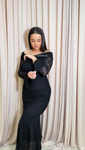 Robe en dentelle asma manches bouffantes