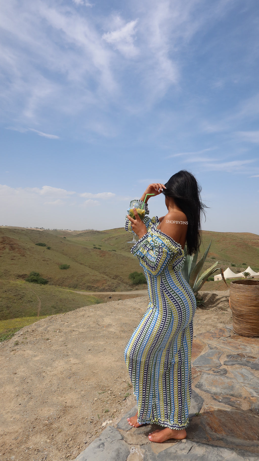 Robe maya dos nu bleu