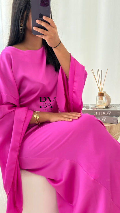 Robe en satin fushia